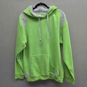 Mill-Tex Hoodie Mens Large Green Gray Pullover Hooded Sweatshirt Pockets Casual
